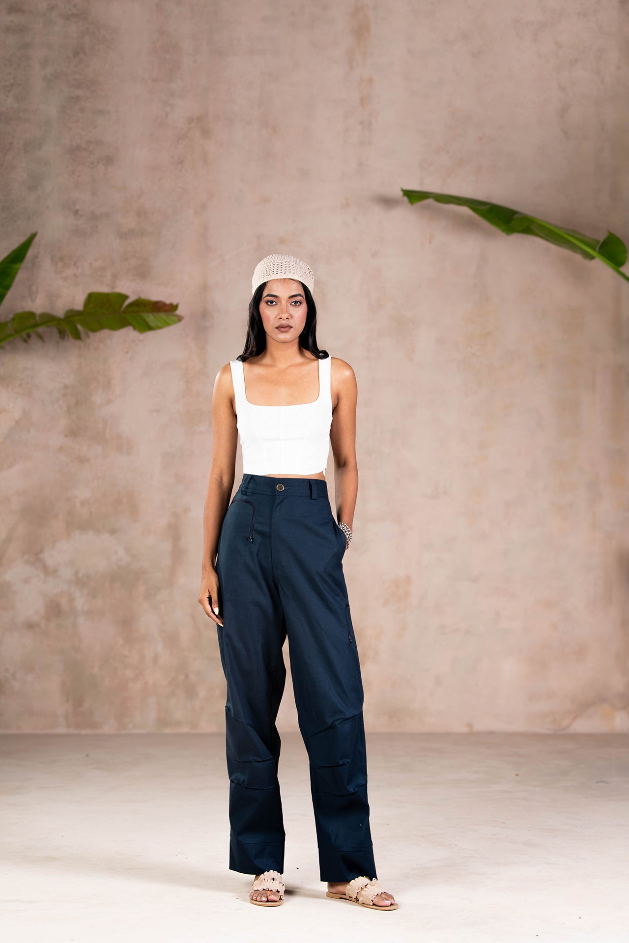 INDIGO PARACHUTE PANTS
