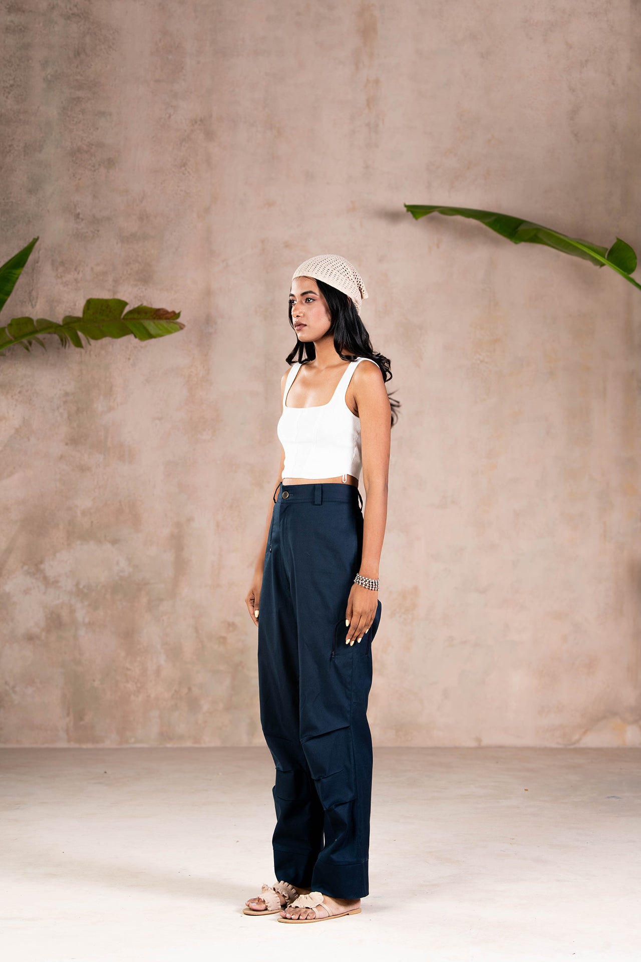 INDIGO PARACHUTE PANTS