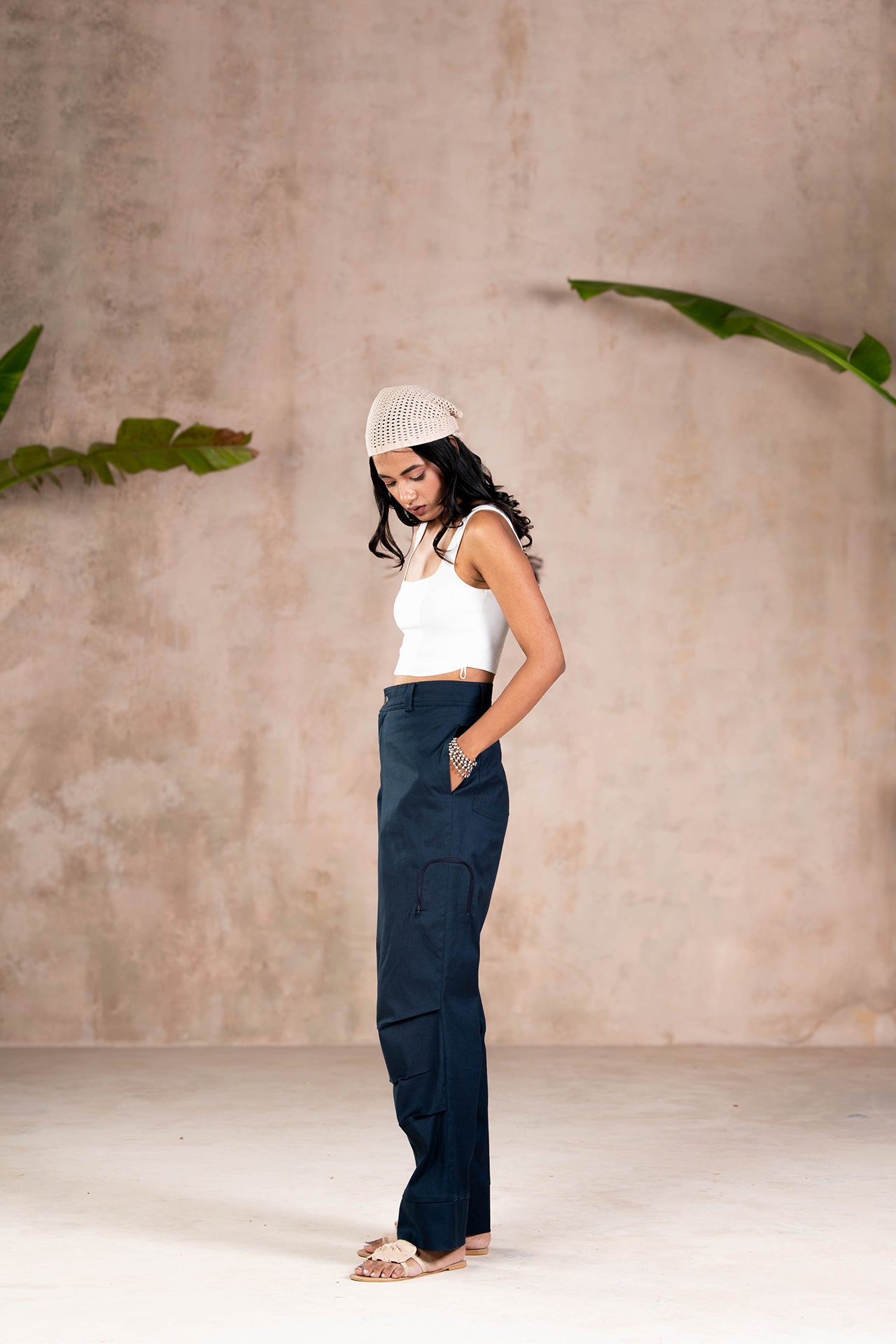 INDIGO PARACHUTE PANTS