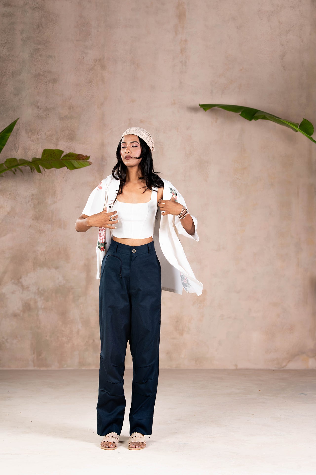 INDIGO PARACHUTE PANTS