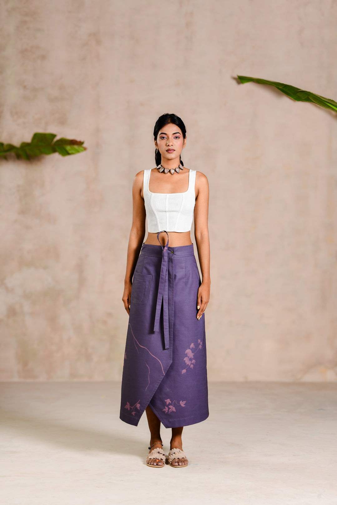 FLORAL PLUM SKIRT