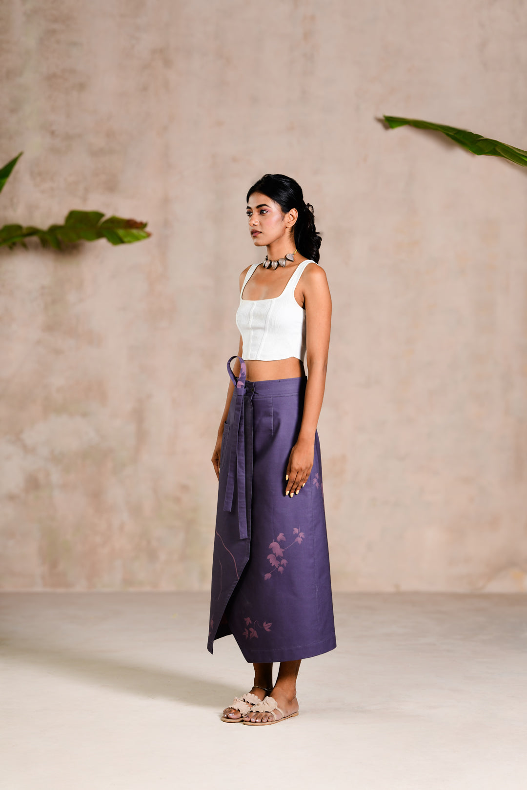 FLORAL PLUM SKIRT