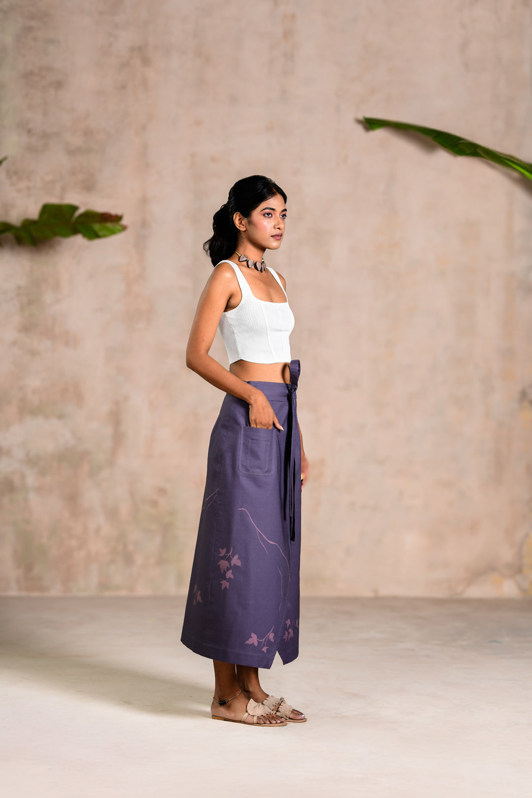 FLORAL PLUM SKIRT
