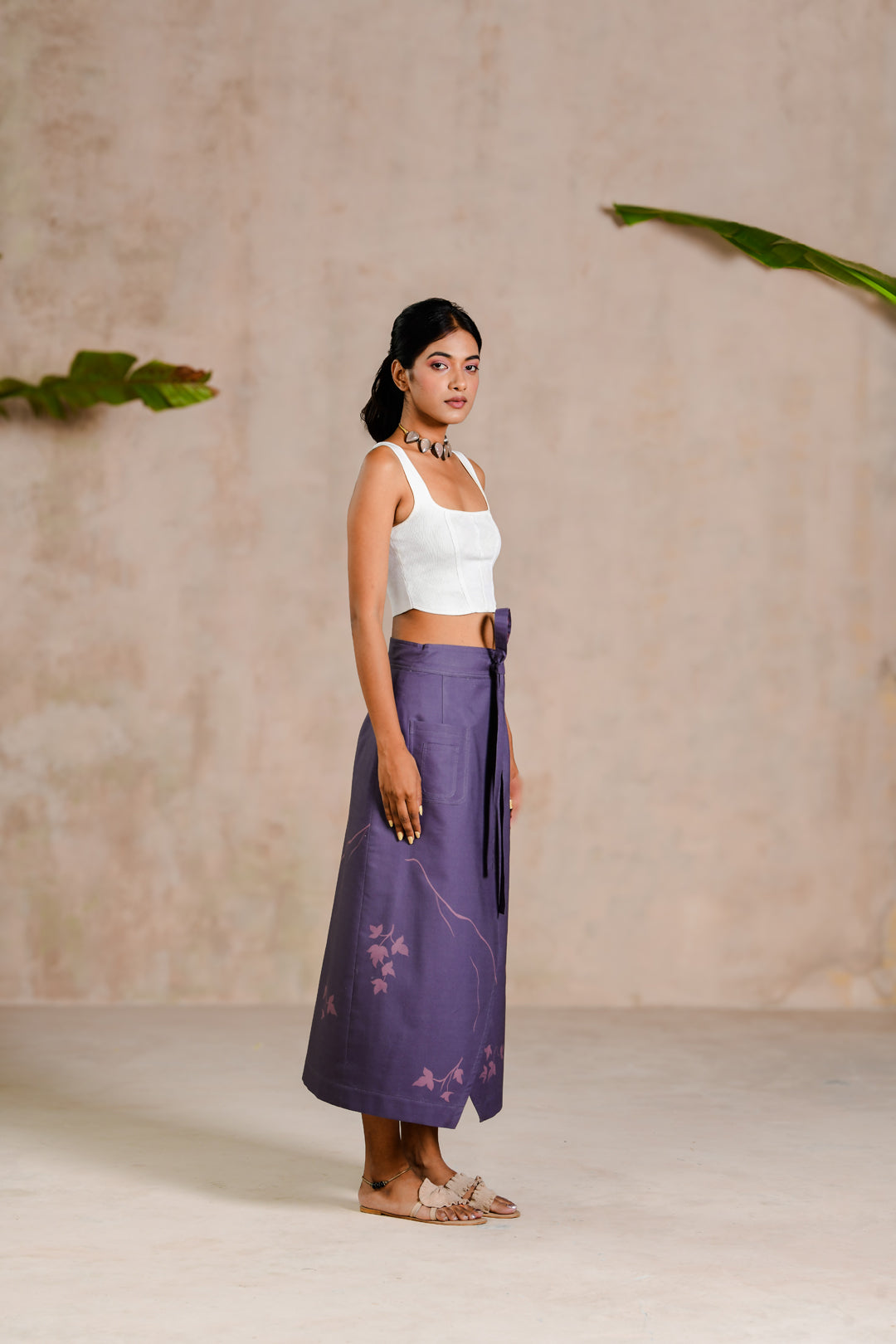 FLORAL PLUM SKIRT