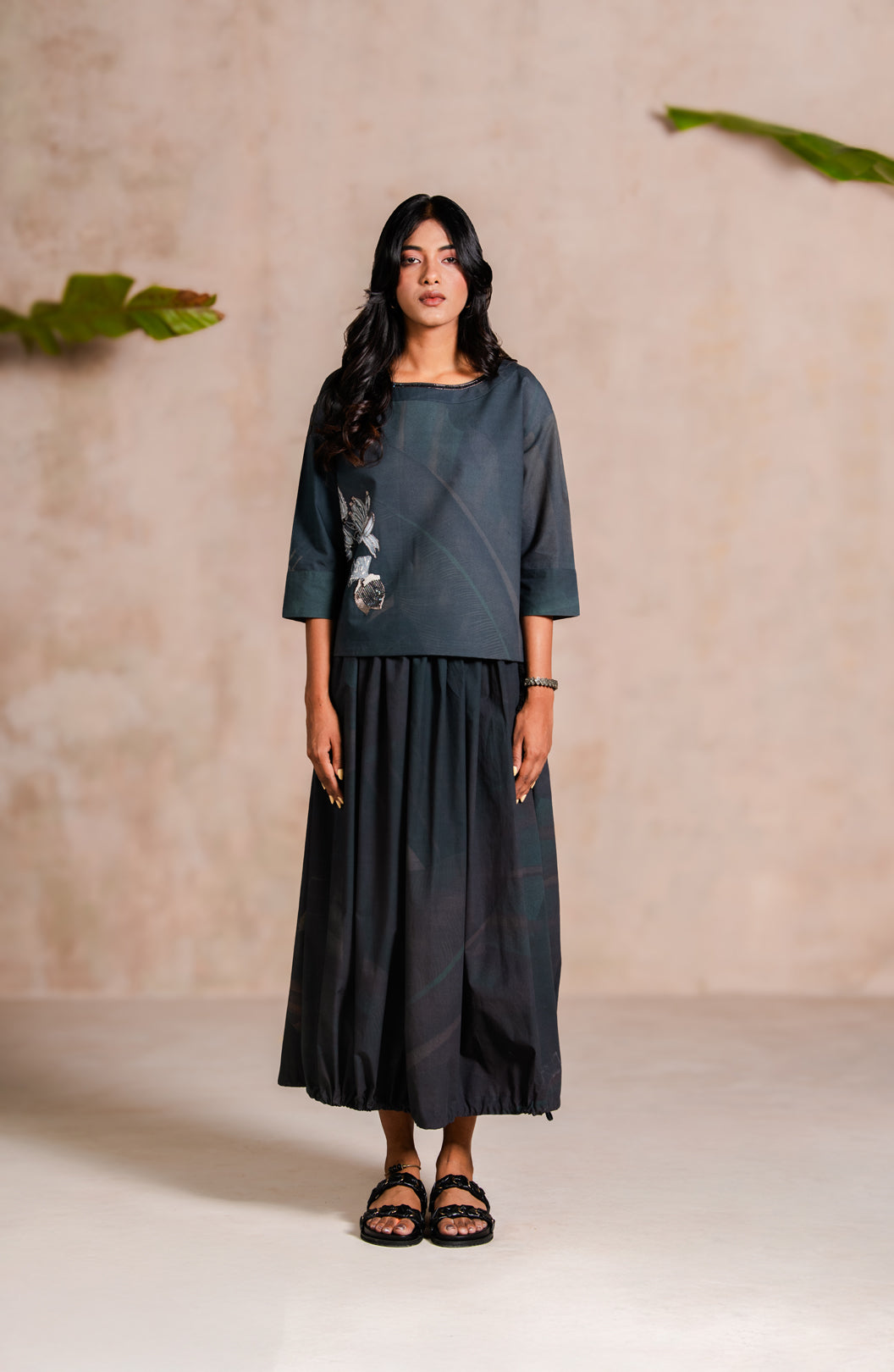 INDIGO PALM BOAT NECK