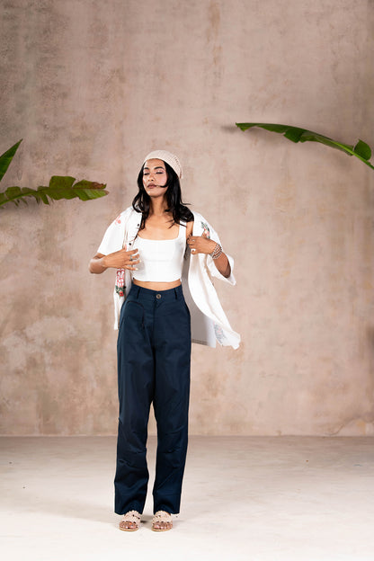 INDIGO PARACHUTE PANTS