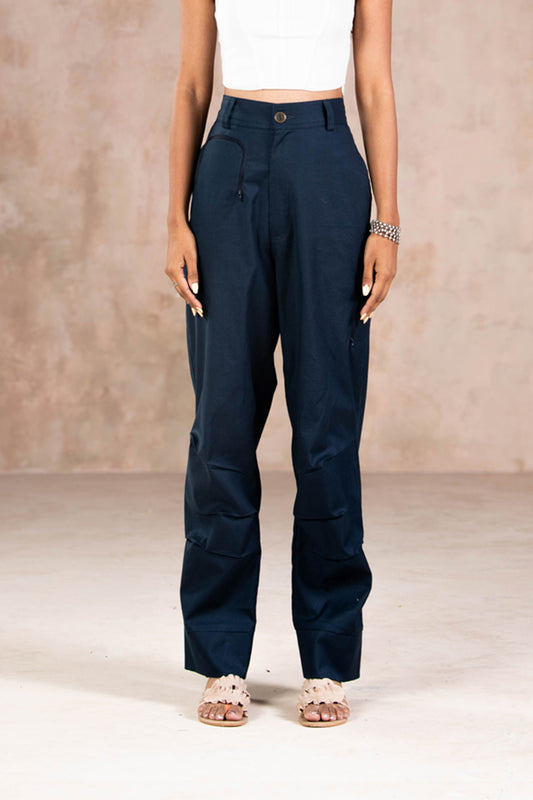 INDIGO PARACHUTE PANTS