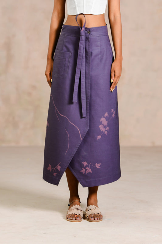 FLORAL PLUM SKIRT