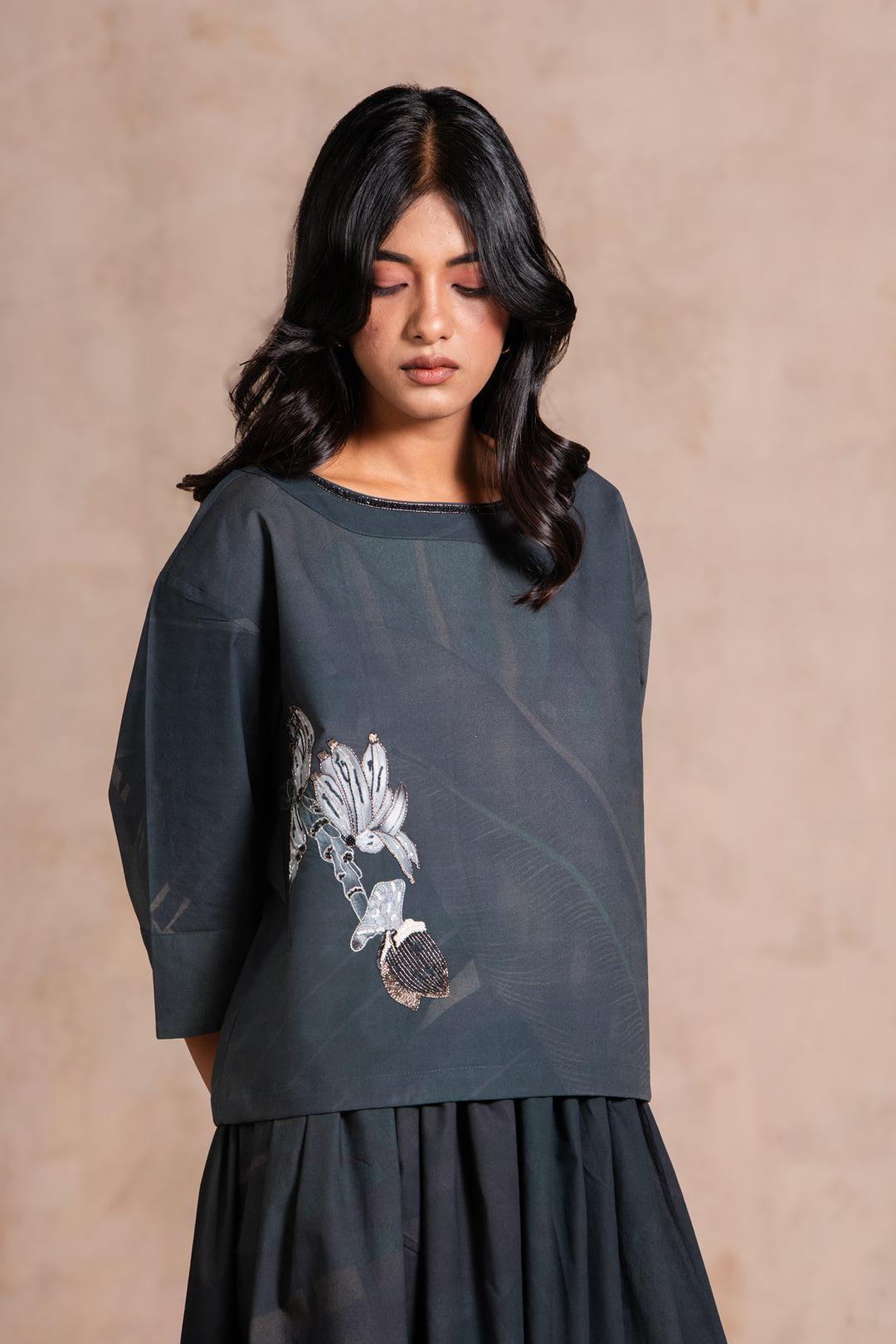 INDIGO PALM BOAT NECK